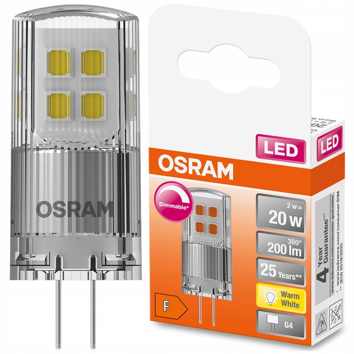 

Żarówka Led Kapsułka G4 2W 2700K Osram Ściemnialna