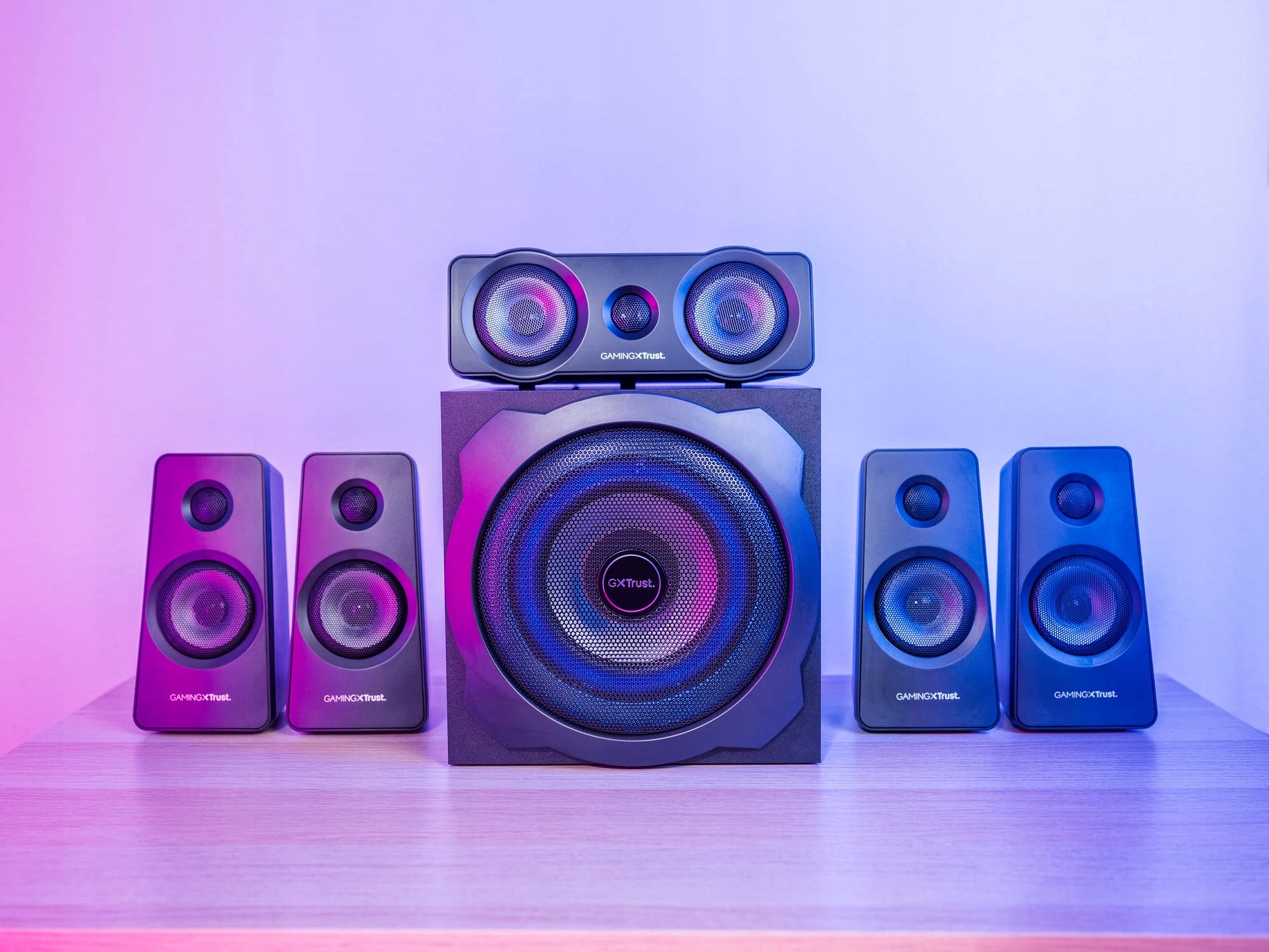 TRUST GAMING GXT 658 TYTAN 5.1 Głośniki Surround z Subwooferem LED 180W — miniatura 6