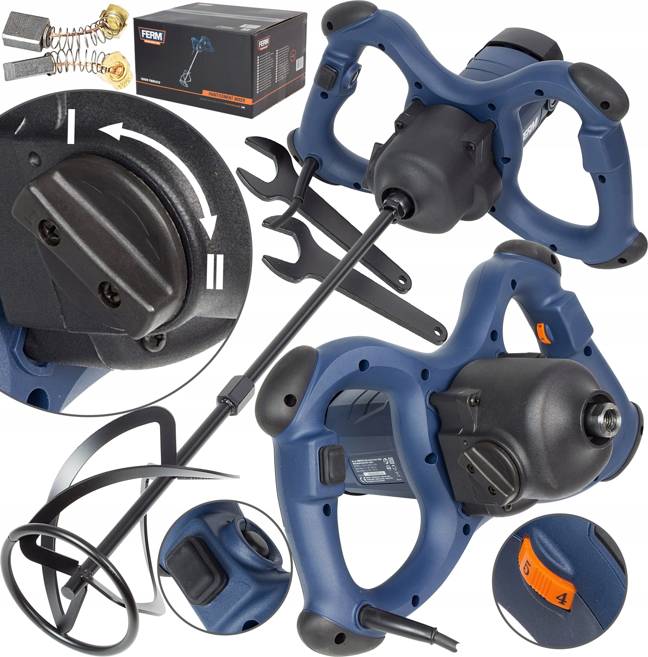 Mieszadło elektryczne do zapraw kleju 1800W dwubiegowe softstart Ferm