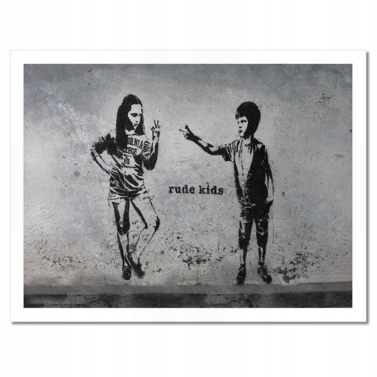 Plakáty v rámu 40x30 Banksy Rude kids Graffiti