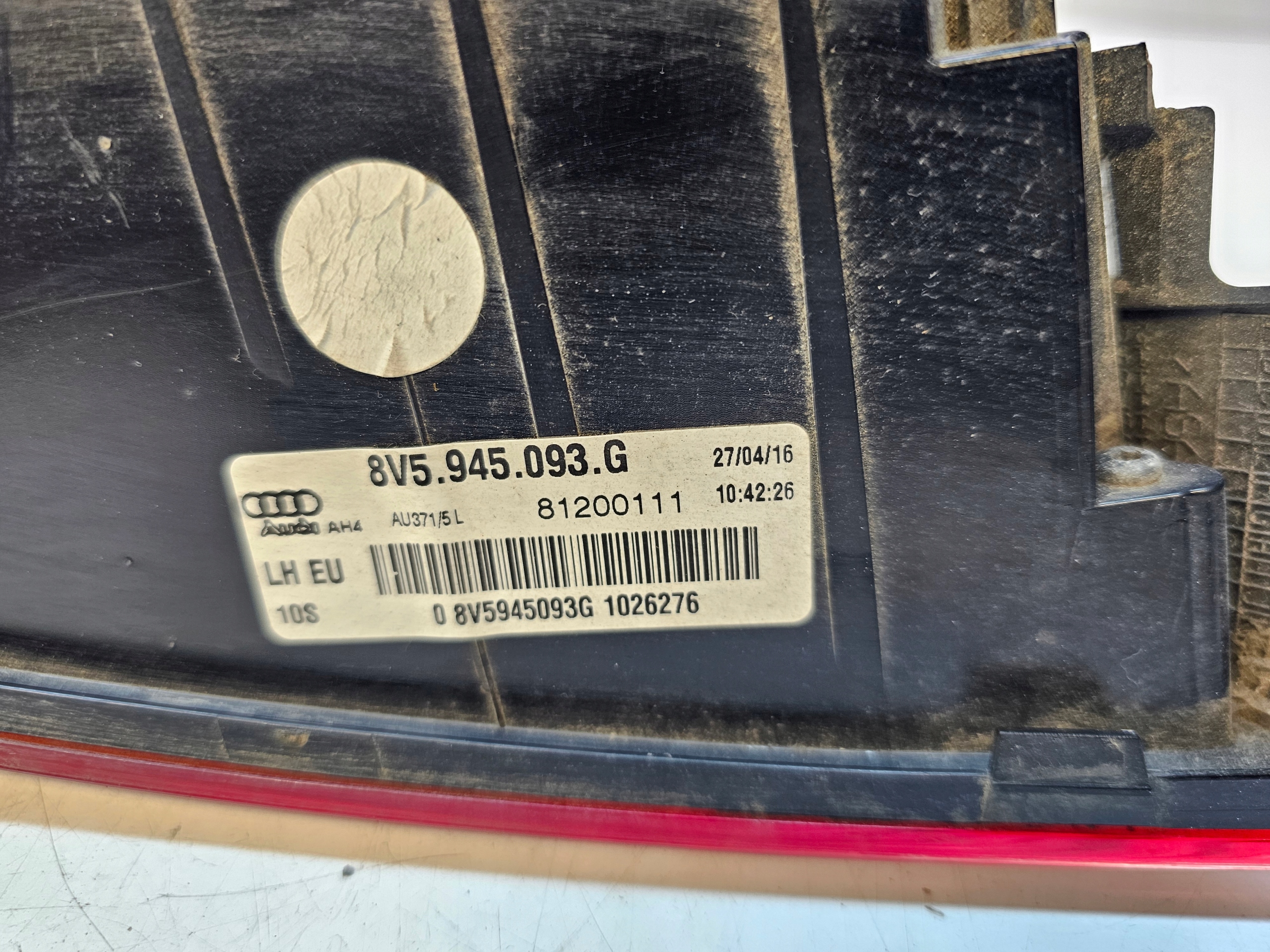 light left rear part to the bonnet AUDI A3 8V sedan 8V5945093G