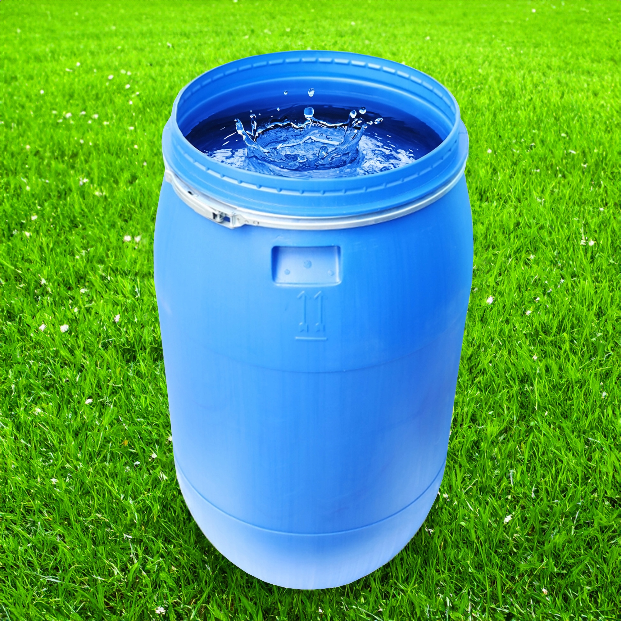 BECZKA PLASTIKOWA 220L OBEJMA ATEST DO KISZENIA KAPUSTY NA WODĘ Z KRANEM