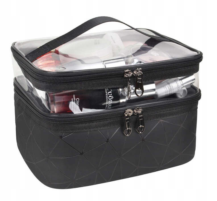 

Kosmetyczka Podróżna Damska Czarna Kuferek