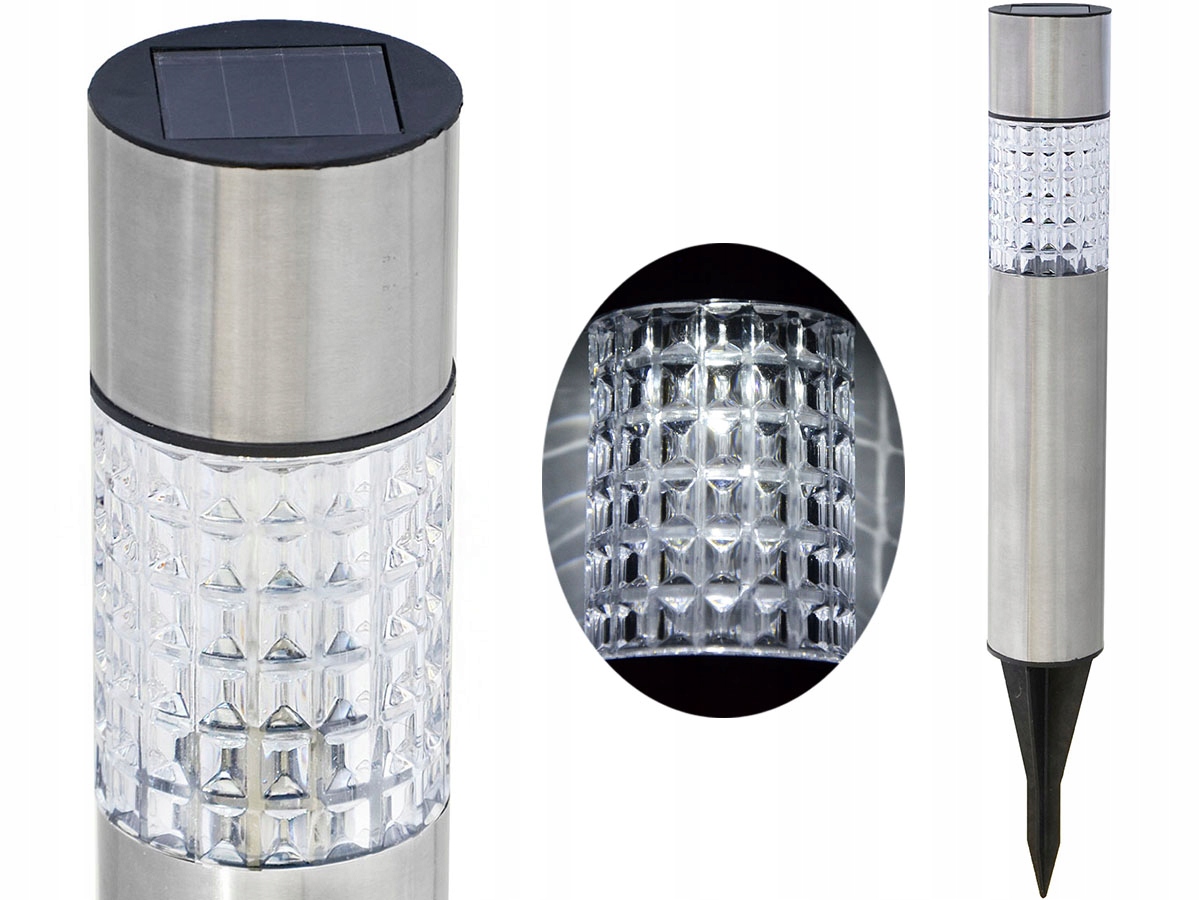 

lampa solarna słupek Inox dekor tuba ogrodowaP-315
