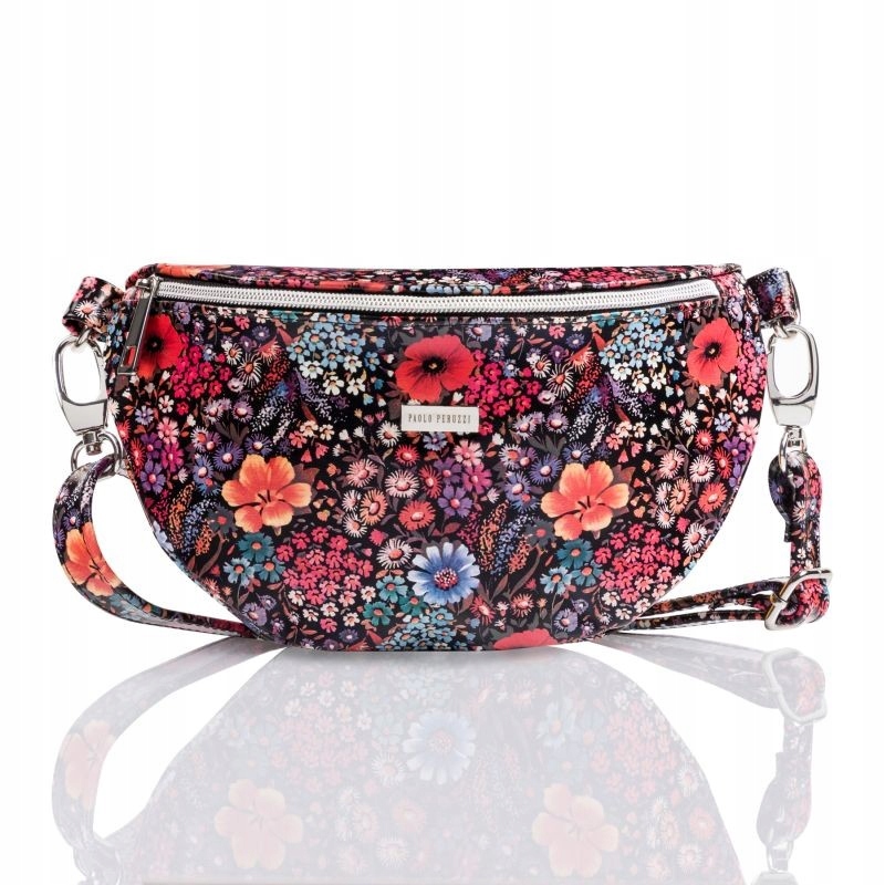 Ledvinka dámská kožená s květinovým vzorem na pásek i přes rameno Paolo Peruzzi