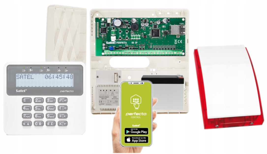 Alarm Dom Satel Perfecta-ip 32 Prf-lcd Android Aplikacja Ethernet Moduł Ip
