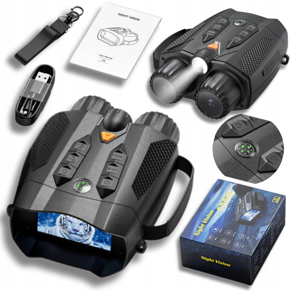 Noktowizor Zasięg 800M Na Podczerwień Zdjęcia Filmy Zoom X10 Akumulator