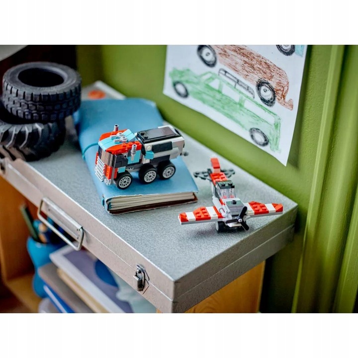 LEGO CREATOR 7+ 3w1 AUTO CIĘŻARÓWKA Z PLATFORMĄ I HELIKOPTER 31146 Nazwa zestawu Ciężarówka z platformą i helikopter