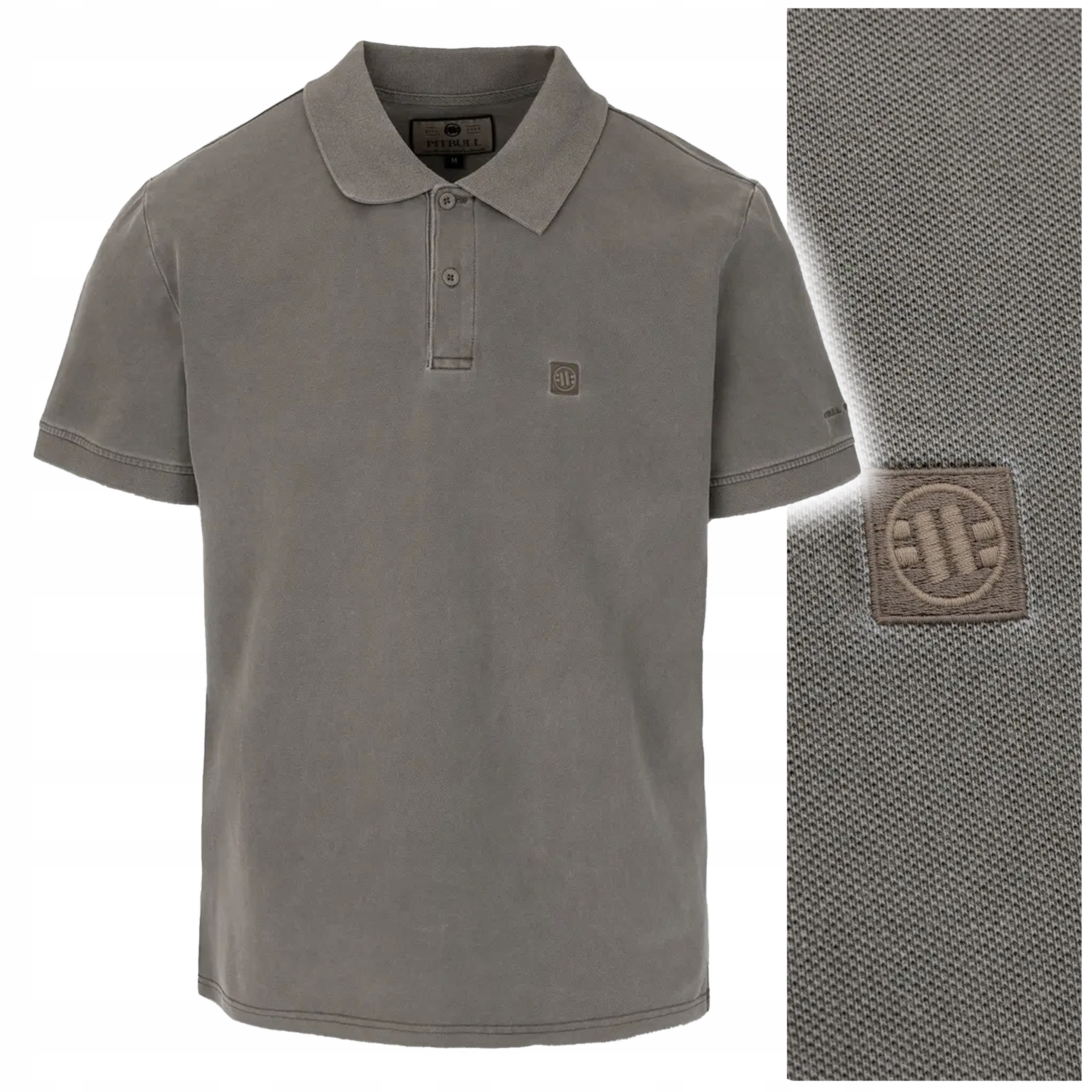 Polokošile Pit Bull Denim Washed Pique „small Logo“ vel. L tmavě hnědá