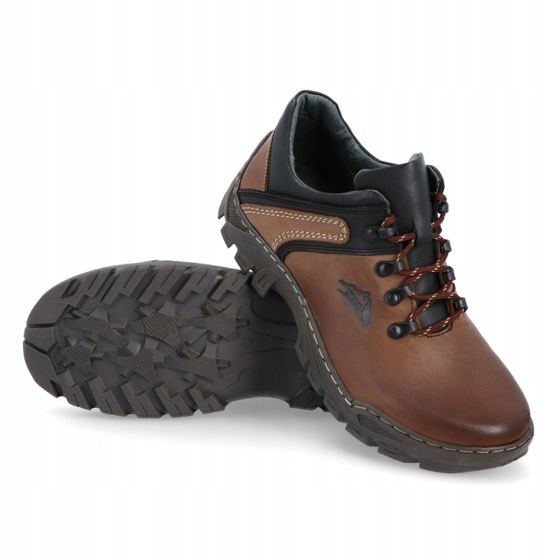 OBUWIE TREKKINGOWE MĘSKIE SKÓRA 036 BRĄZOWY R 47 Długość wkładki 30.5 cm