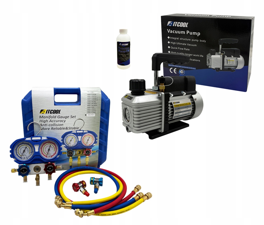 Sada pre klimatizáciu Aitcool VP120M manometre R134a s rýchlospojkami