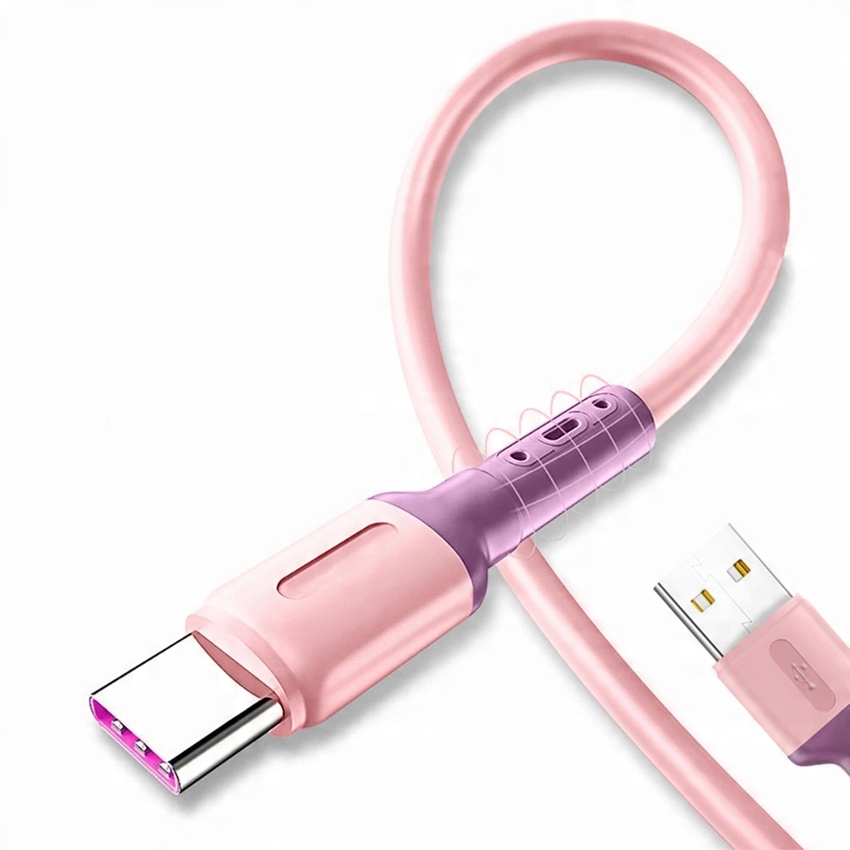 

Kabel Usb-c Szybkie Ładowanie Quick 5A Różowy