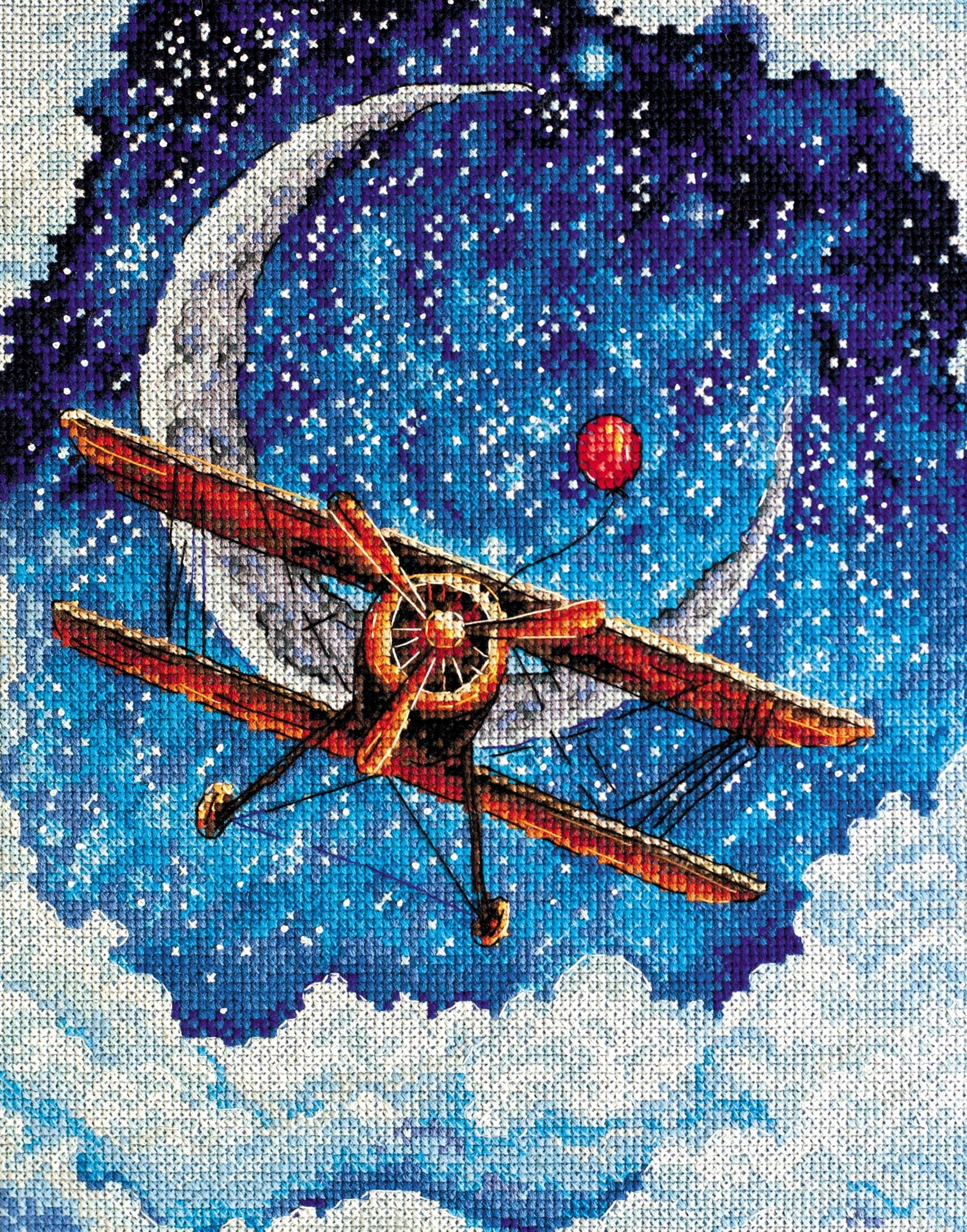 Sada křížkového stehu "Above the clouds" Diy výšivka