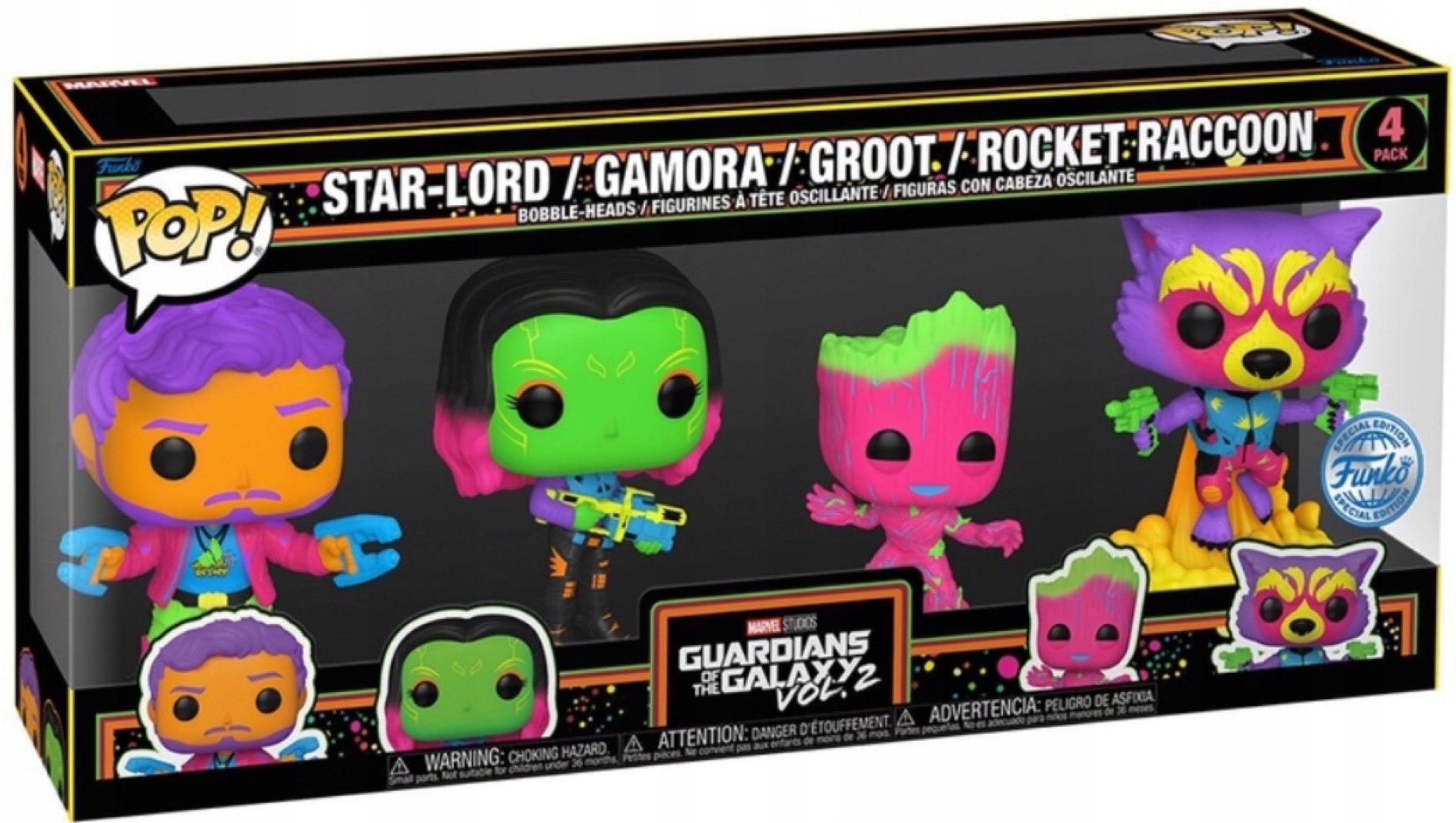 Sada figurek Funko Pop Marvel Gotg Gamora Groot Rocket 4 balení Se