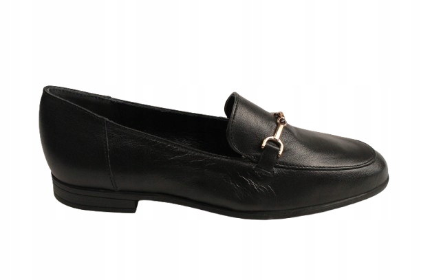 Polobotky Mokasíny Ryłko Y2S12_45F vel. 36 Černá s ozdobou Kůže Polský Výrobek