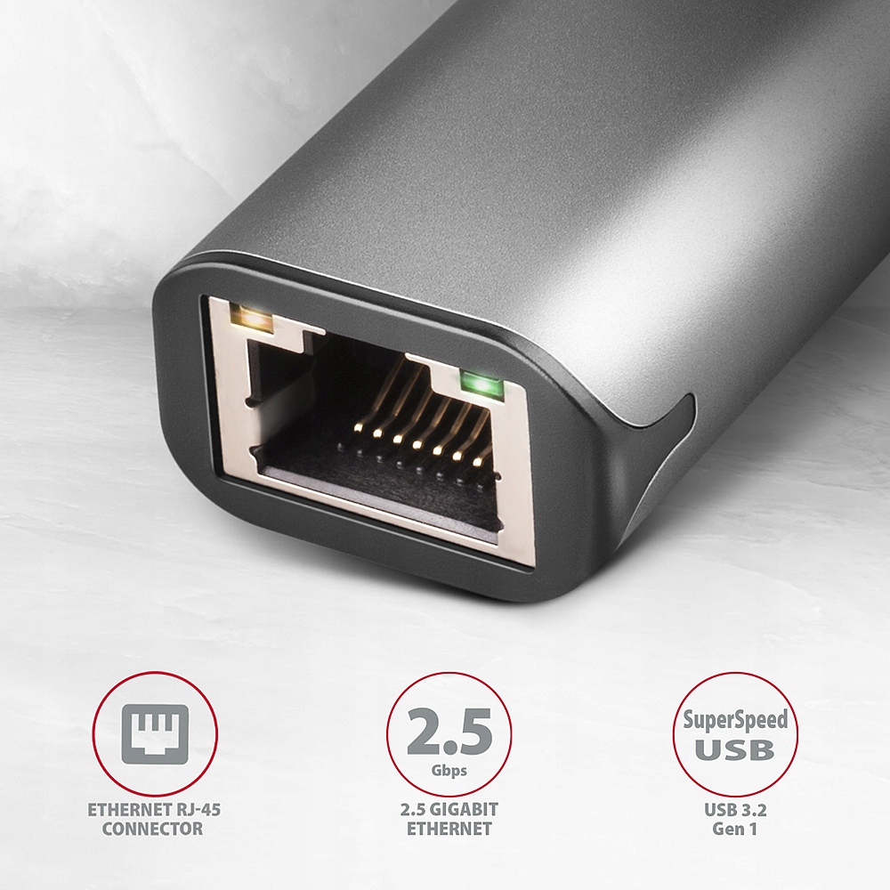 Adapter Axagon ADE-25R Usb-a na Ethernet 2.5 Gbps SuperSpeed