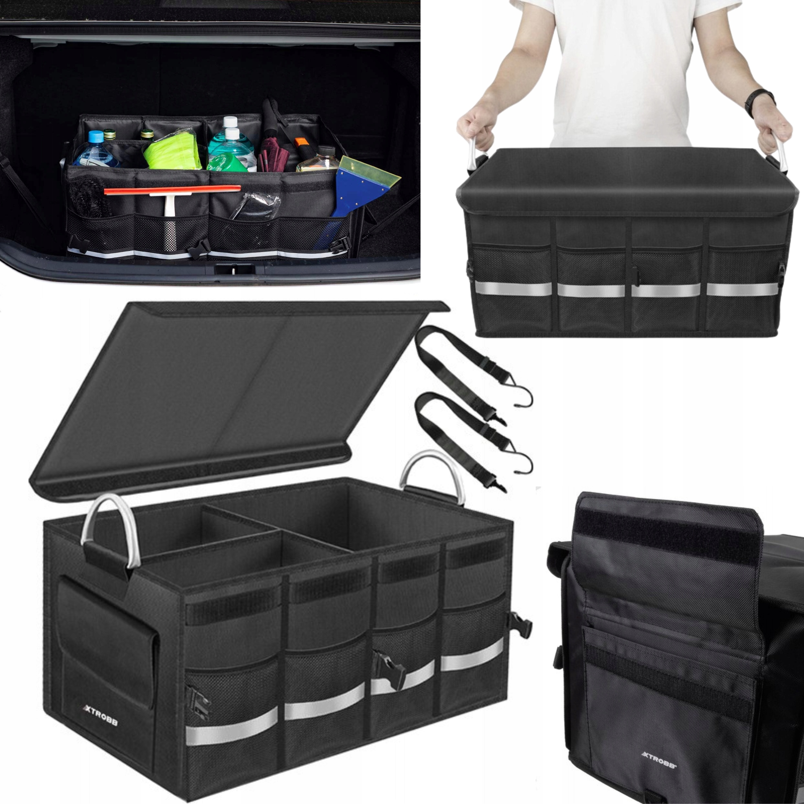 ORGANIZER DO BAGAŻNIKA AUTA DUŻY SAMOCHODOWY TORBA KUFER RZEPY SAMOCHODU XL