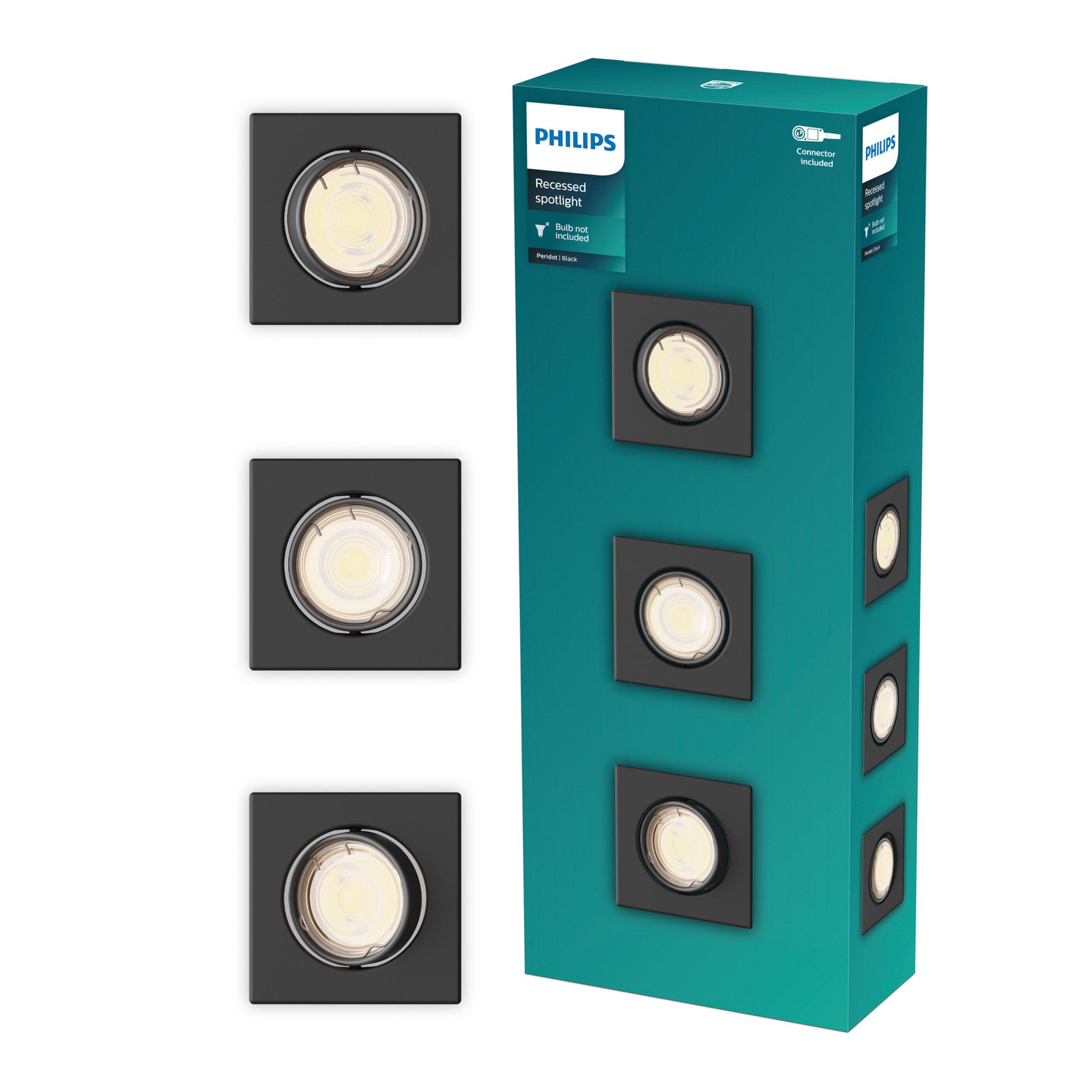 3x Oprawa Podtynkowa Halogenowa Wpuszczana LED GU10 Ruchoma Peridot Philips
