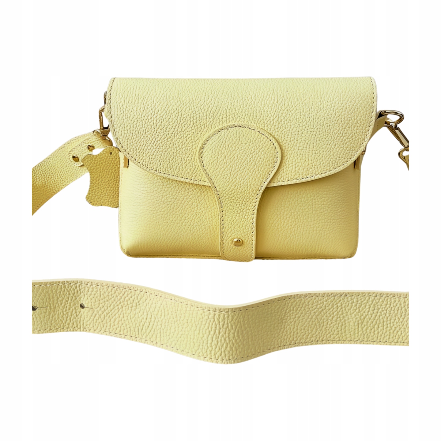 Laura Biaggi kabelka přes rameno L kožená žlutá s klopou