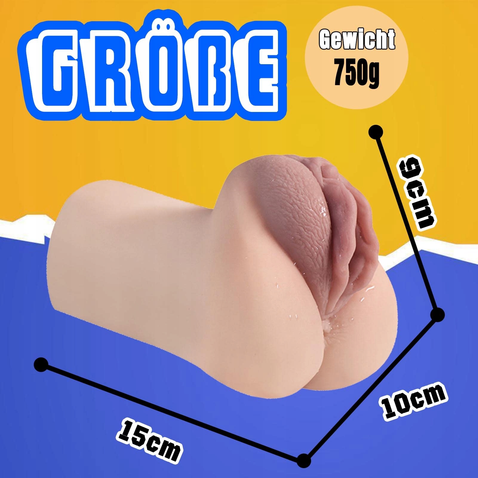 HBTTFR Masturbator 2w1 Dla Mężczyzn Kompaktowy 3D Vagina Klitoris 750G — miniatura 2