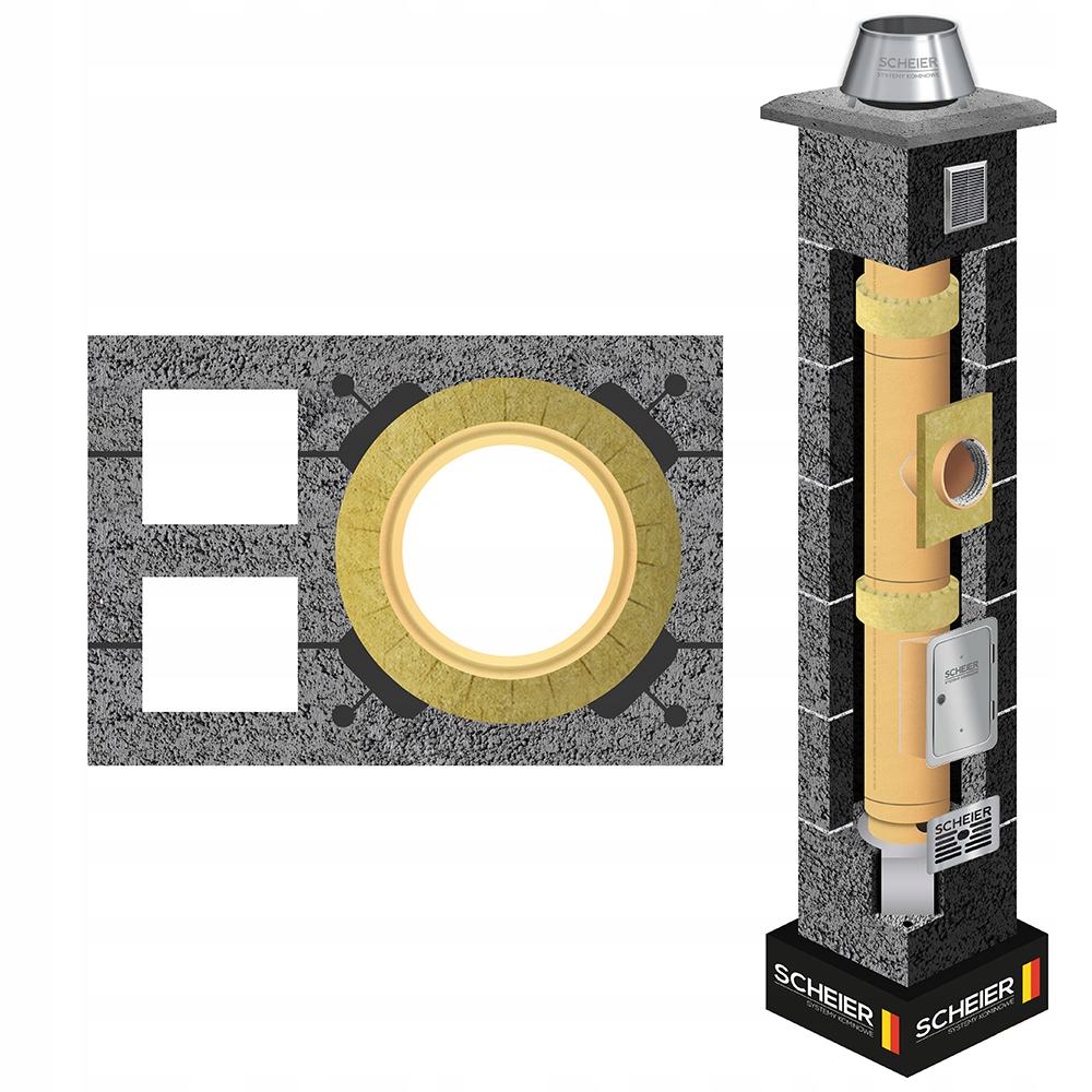 Keramický systémový komínový systém 200 9 m, kompletní sada 36x54 cm