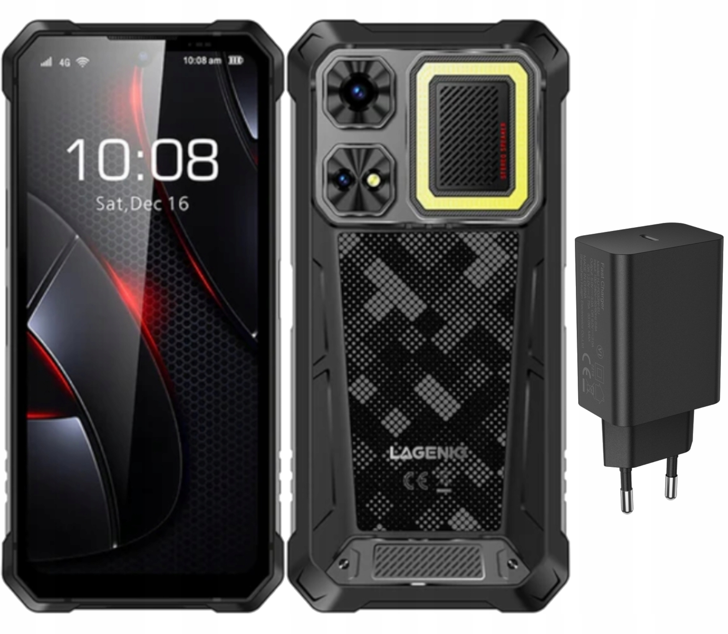 Lagenio Rhino 1 Pro 8/256GB 12000MAH 6.9" Android 16 Black Ładowarka