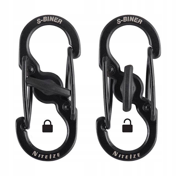 Nite Ize Microlock Czarne 2PACK Karabińczyk