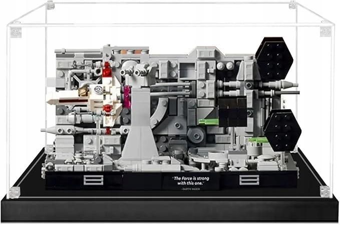 Vitrína pro Lego Star Wars Storm Hvězda smrti 75329 s černým podstavcem