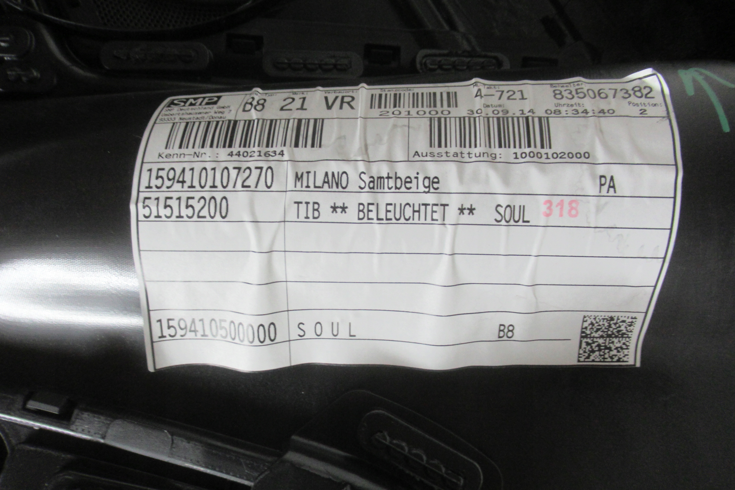 AUDI A4 B8 FL 2.0 TFSI 14R side upholstery door right front