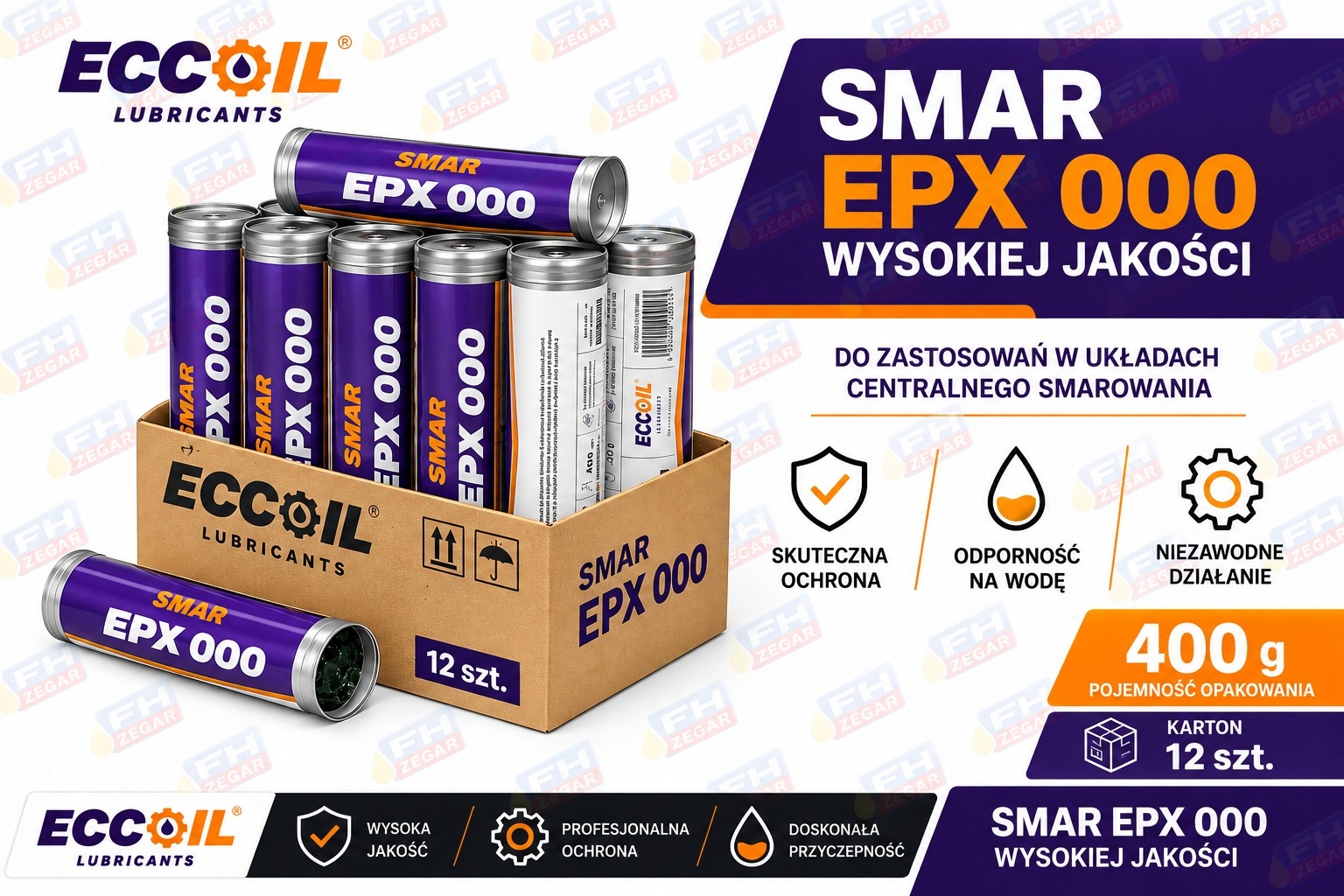 Eccoil Epx 000 400G Smar Centralnego Smarowania NLGI-000 12sz Karton