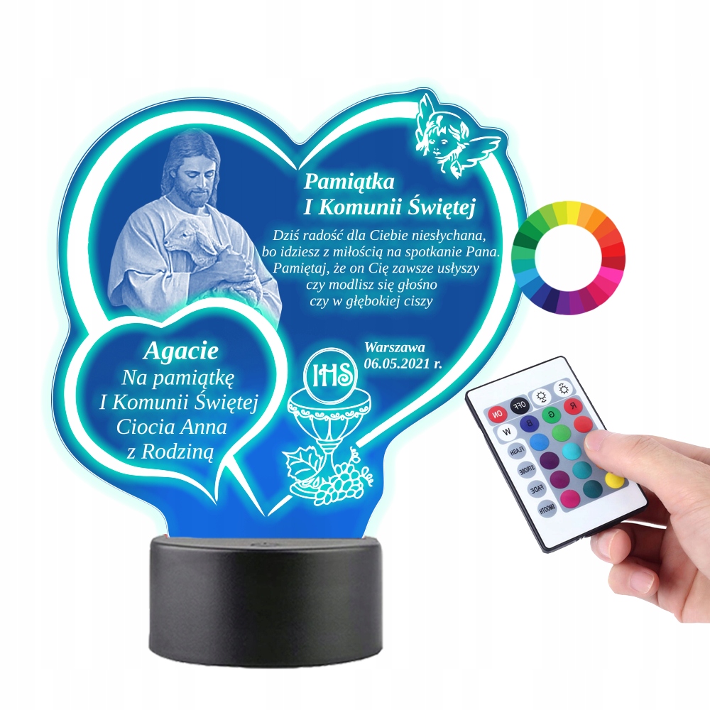 

Lampka Led Plexido Statuetka Komunia Święta Jezus