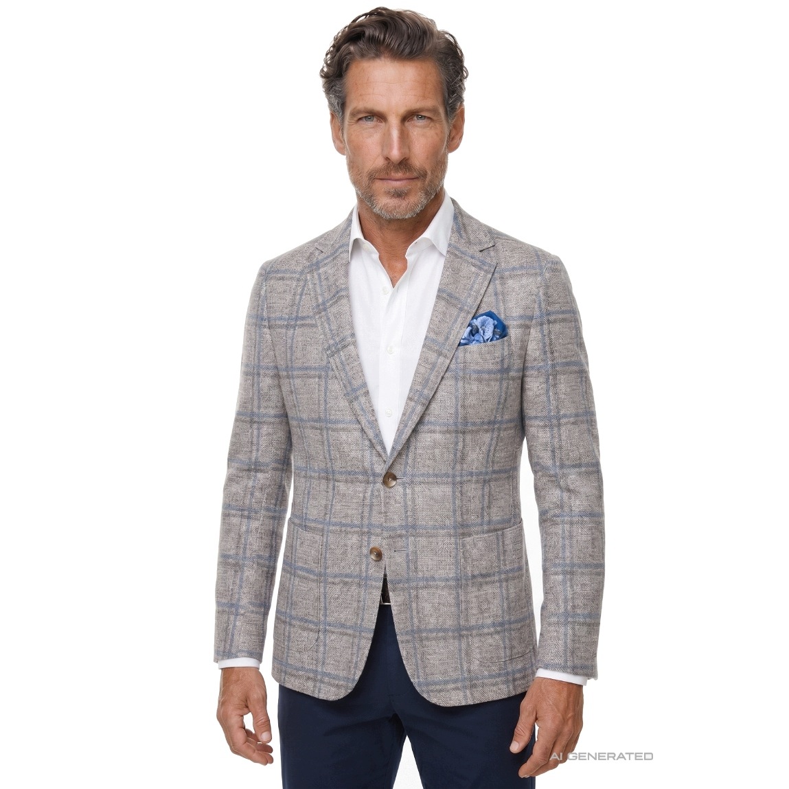 Marynarka męska w kratkę Slim Fit Z bawełną Pako Lorente roz. 54