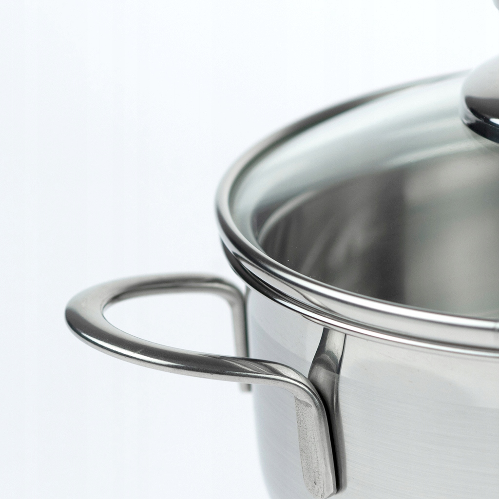 garnek 1,2l. ze stali nierdzewnej + szklana pokrywka fi-14 CITY — 6