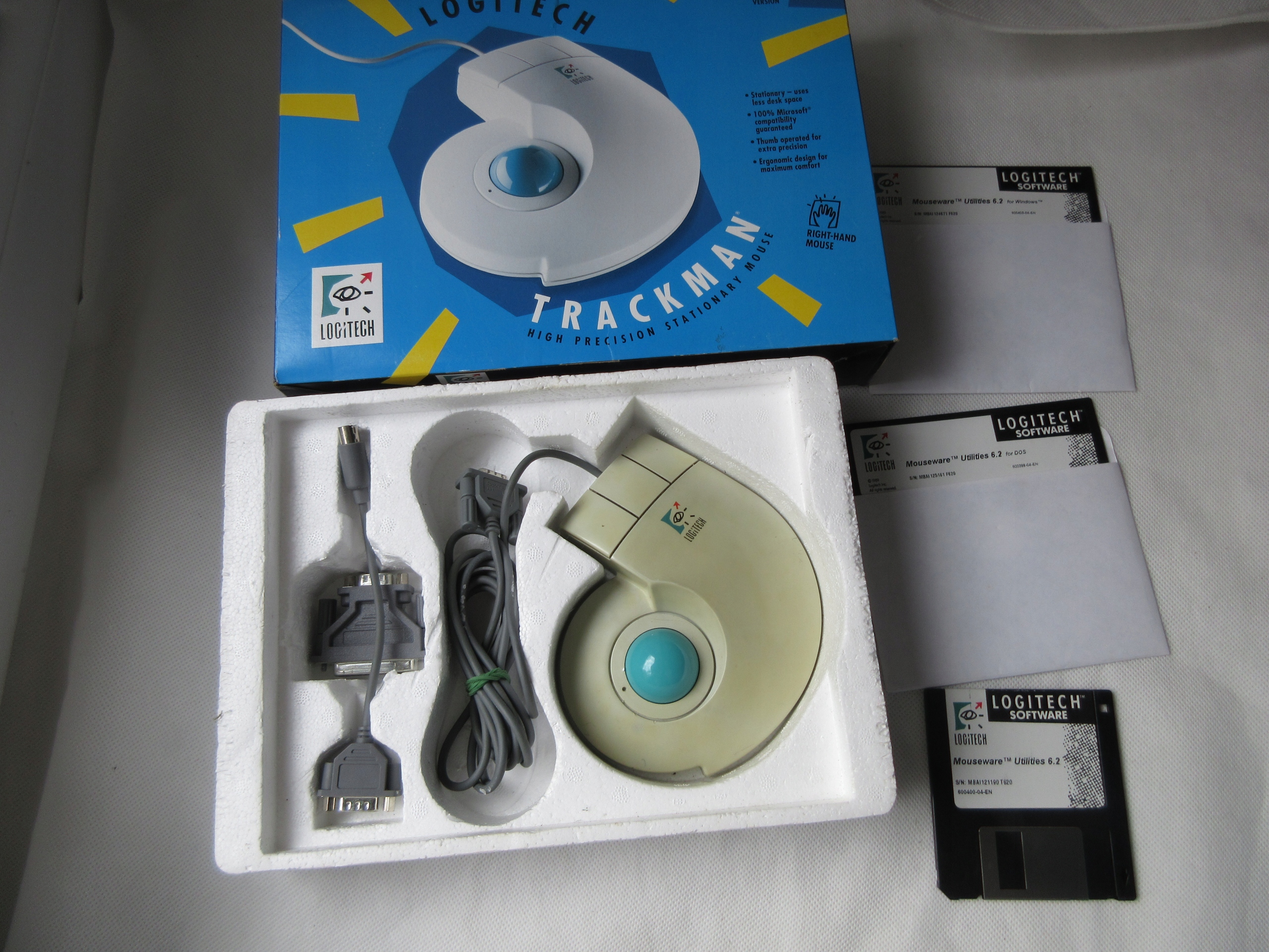 Retro Mysz Kulkowa Trackball Logitech TrackMan Marble+ PS2