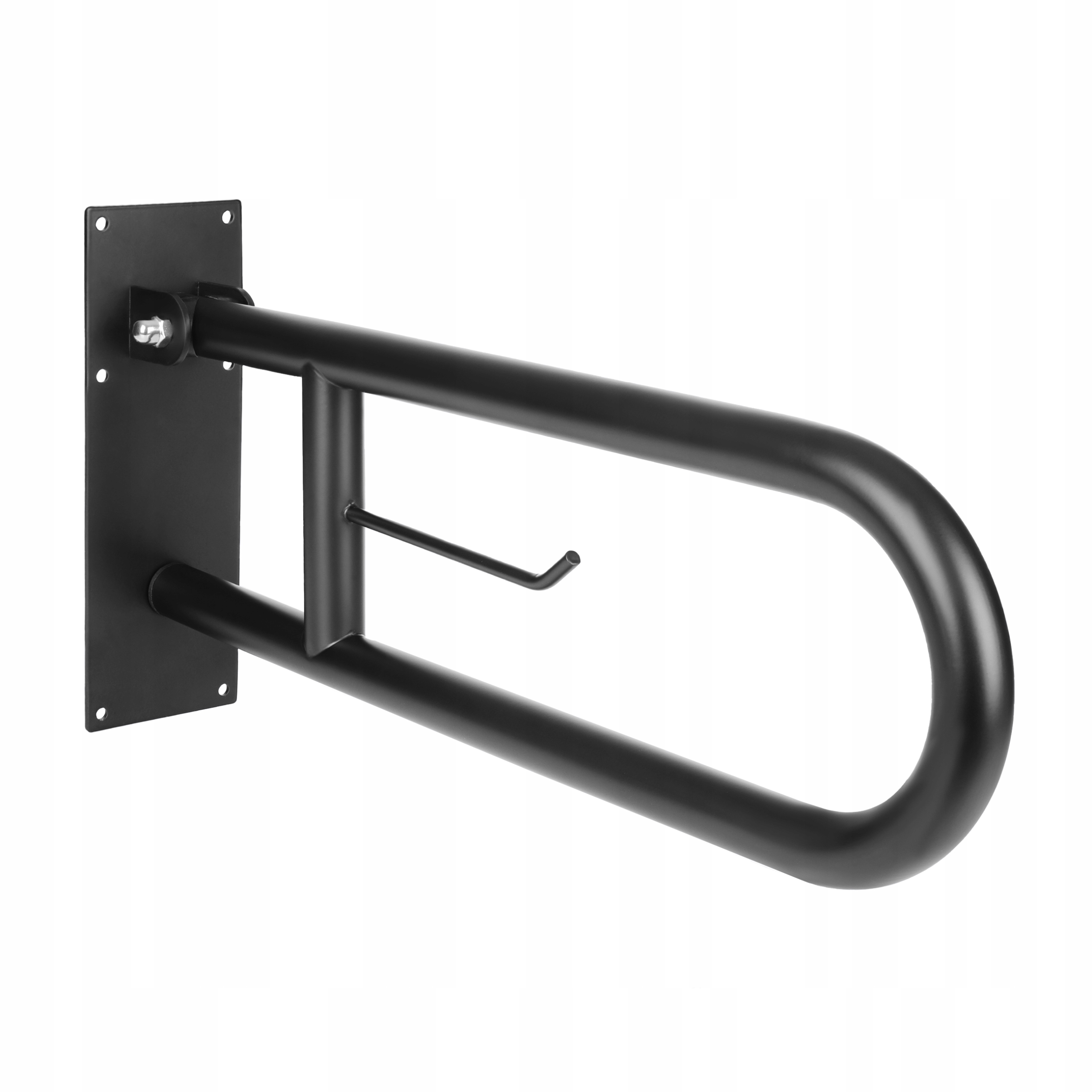 Poręcz łukowa uchylna 60 cm, gruba solidna rurka fi 32mm czarna