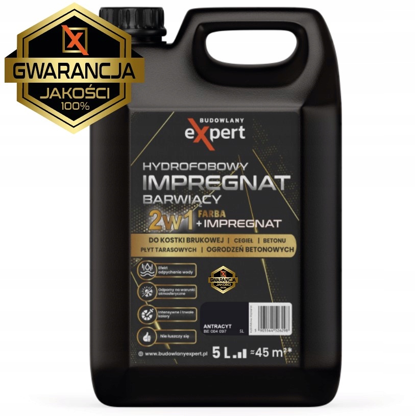 Hydrofobowy Barwiący Impregnat Farba Kostka Brukowa i Beton 5L Antracyt