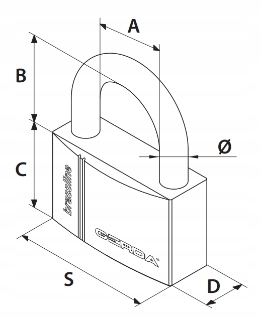 Kłódka GERDA 50mm z Długim Pałąkiem Długie Jarzmo EAN 5903373009647