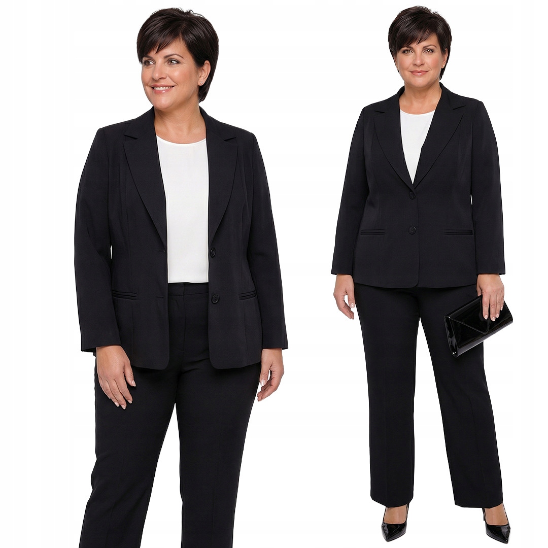 Černý elegantní oblek plus size velikost 56
