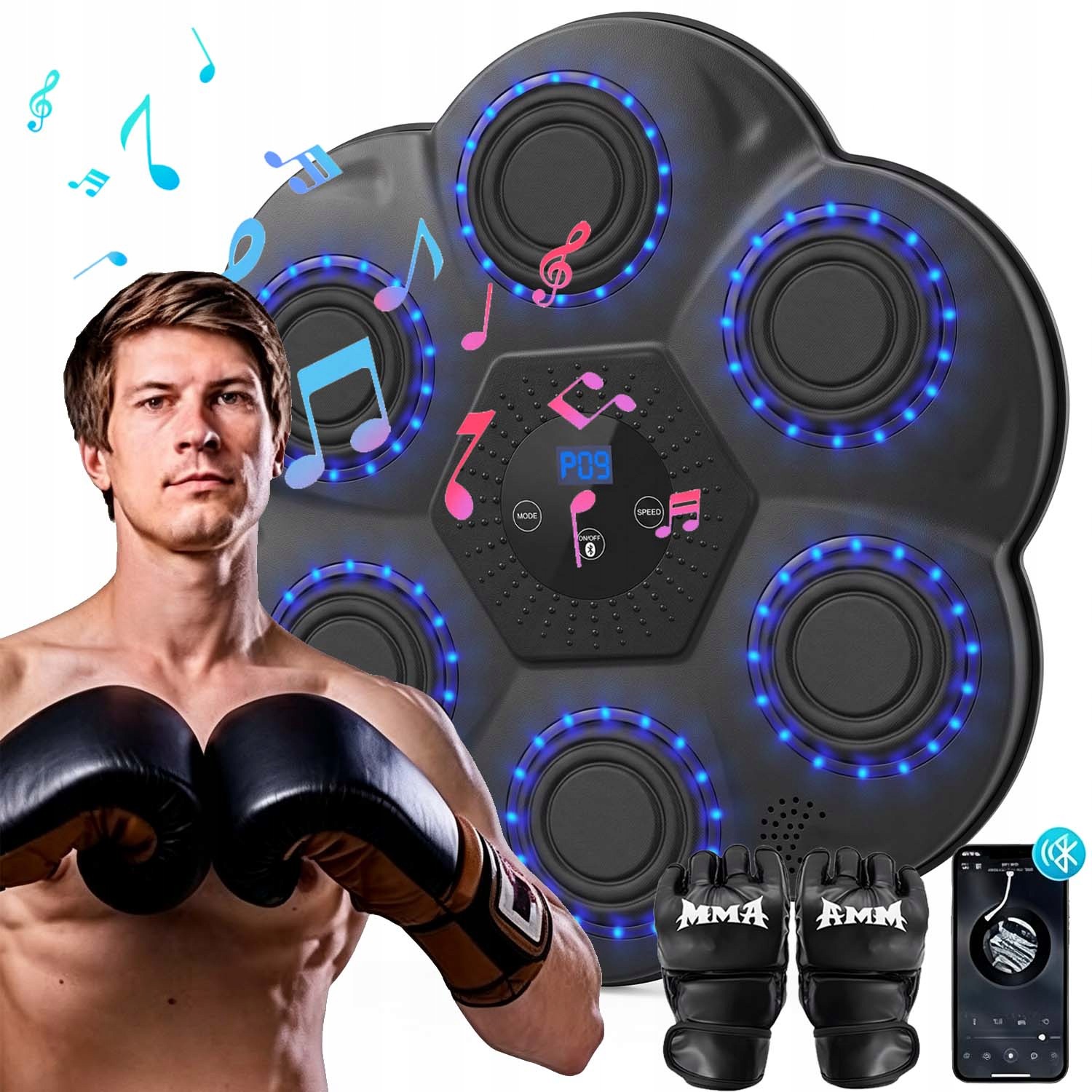 Hudební Boxovací Kotouč Bluetooth Boxovací Trenažér Pro Děti, Rukavice