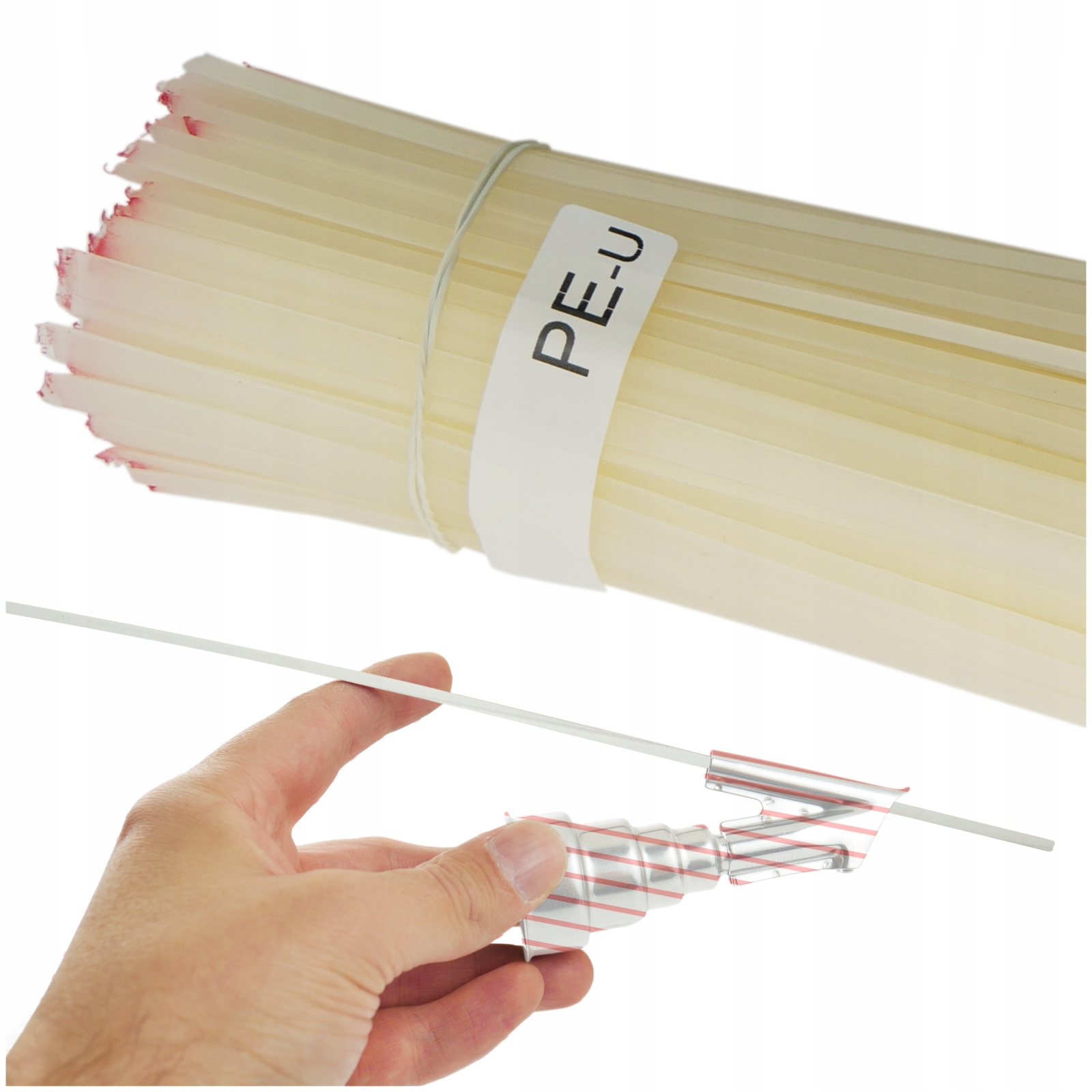 Svařovací pojivo pro svařování plastů Peu Pe-u Pe+u 1 kg MIX proužků a trojúhelníků