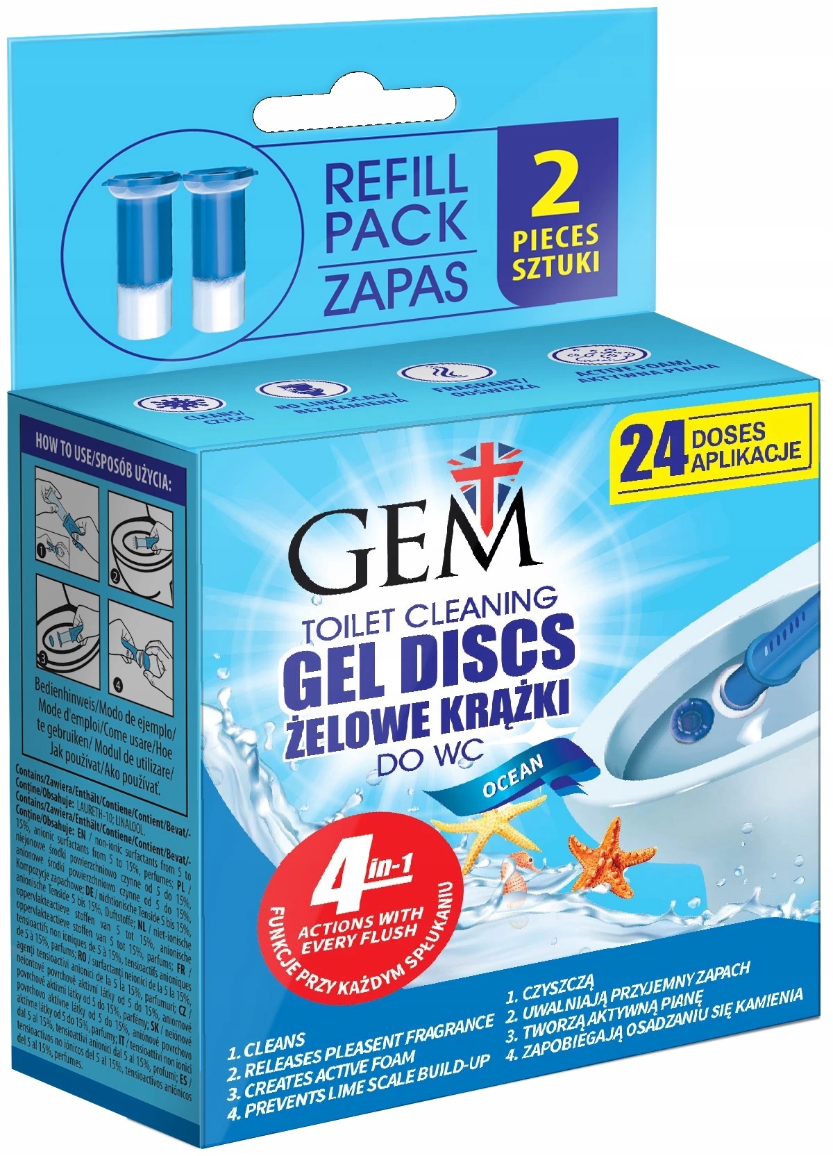 

Gem Zapas Krążków Żelowych 2x75ml Ocean Morski