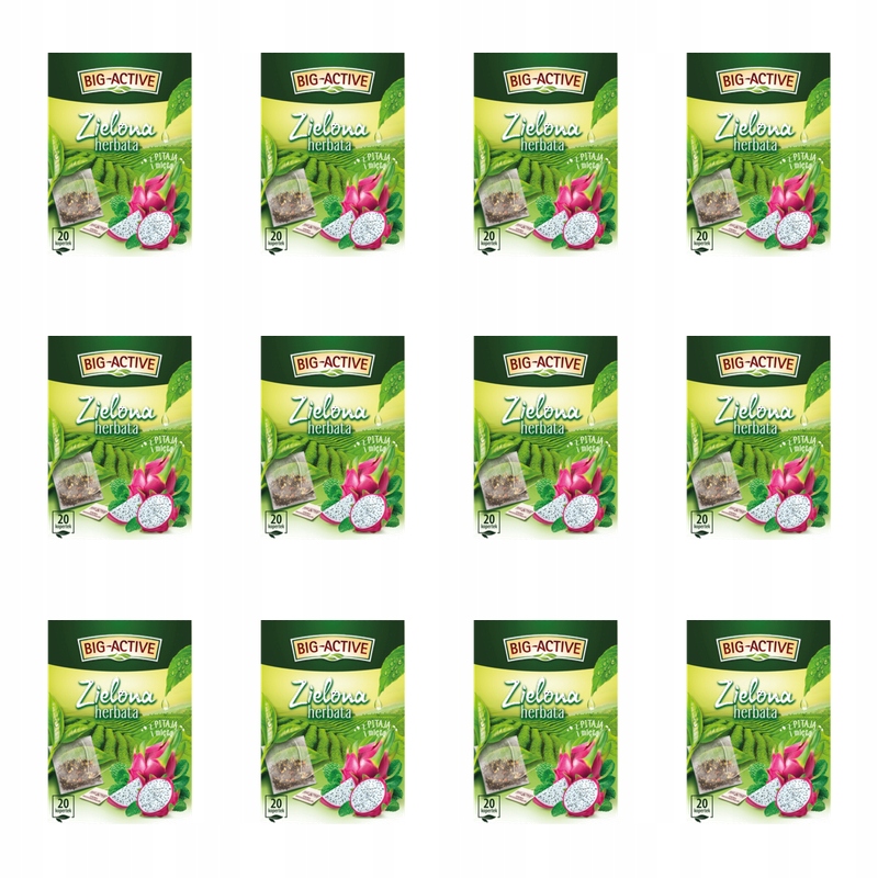 Big-Active Herbata zielona z pitają i miętą 20x1,5g X12