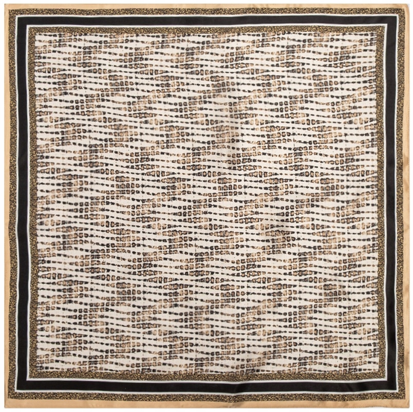 Dámský hedvábný šátek na krk 100% hedvábí 65x65 cm Šátek Béžová