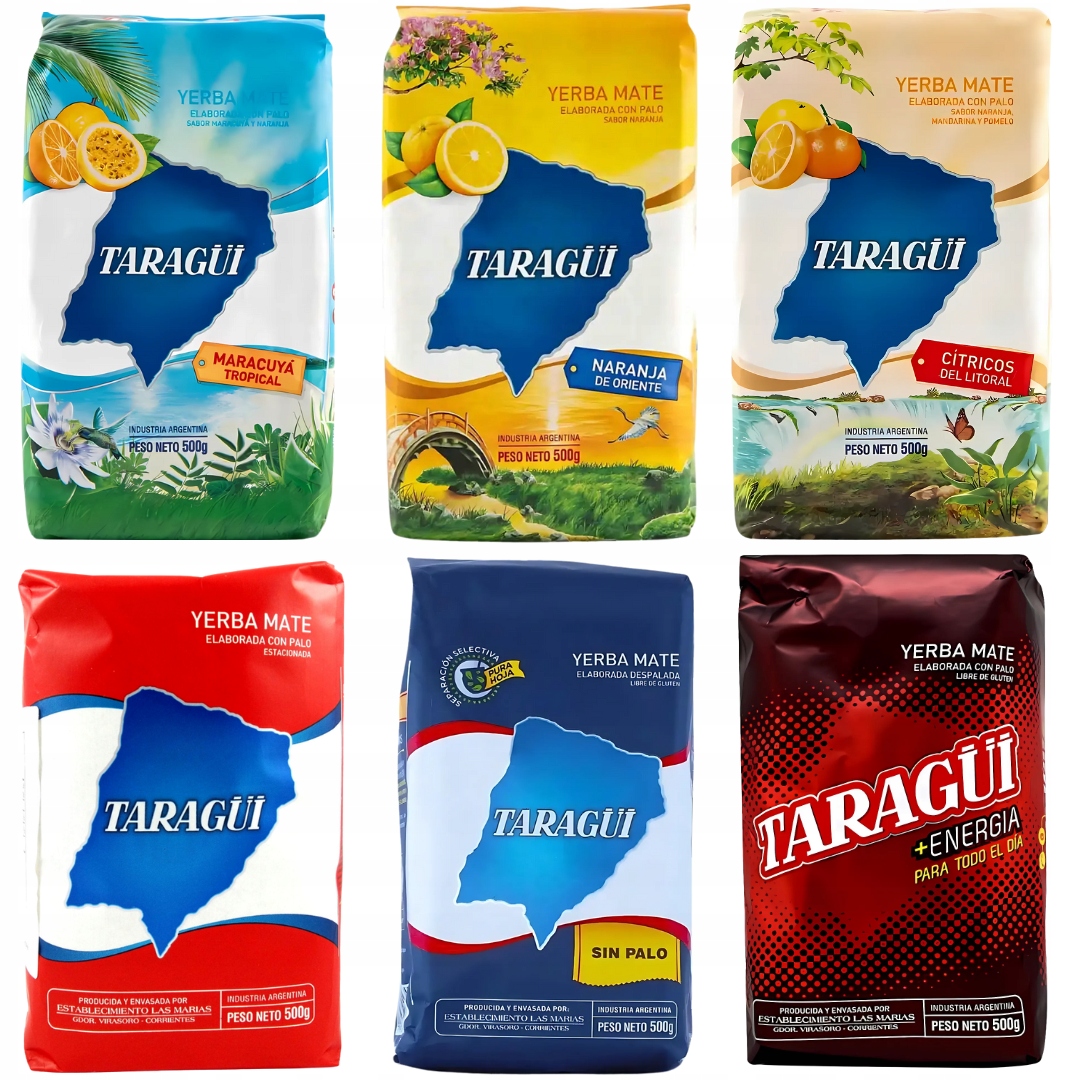 Levně Yerba Mate Taragui Premium Mix – 6 ikonických příchutí 6x500g Set