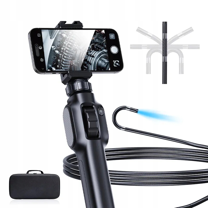 Inšpekčná kamera Endoskop 8 mm Led Fhd kufor Pohyblivá Hlavica