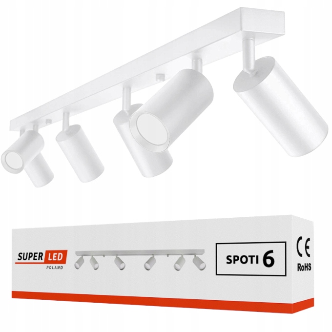 Lampa sufitowa szyna spot oprawa halogenowa 6x GU10 Premium Aluminium