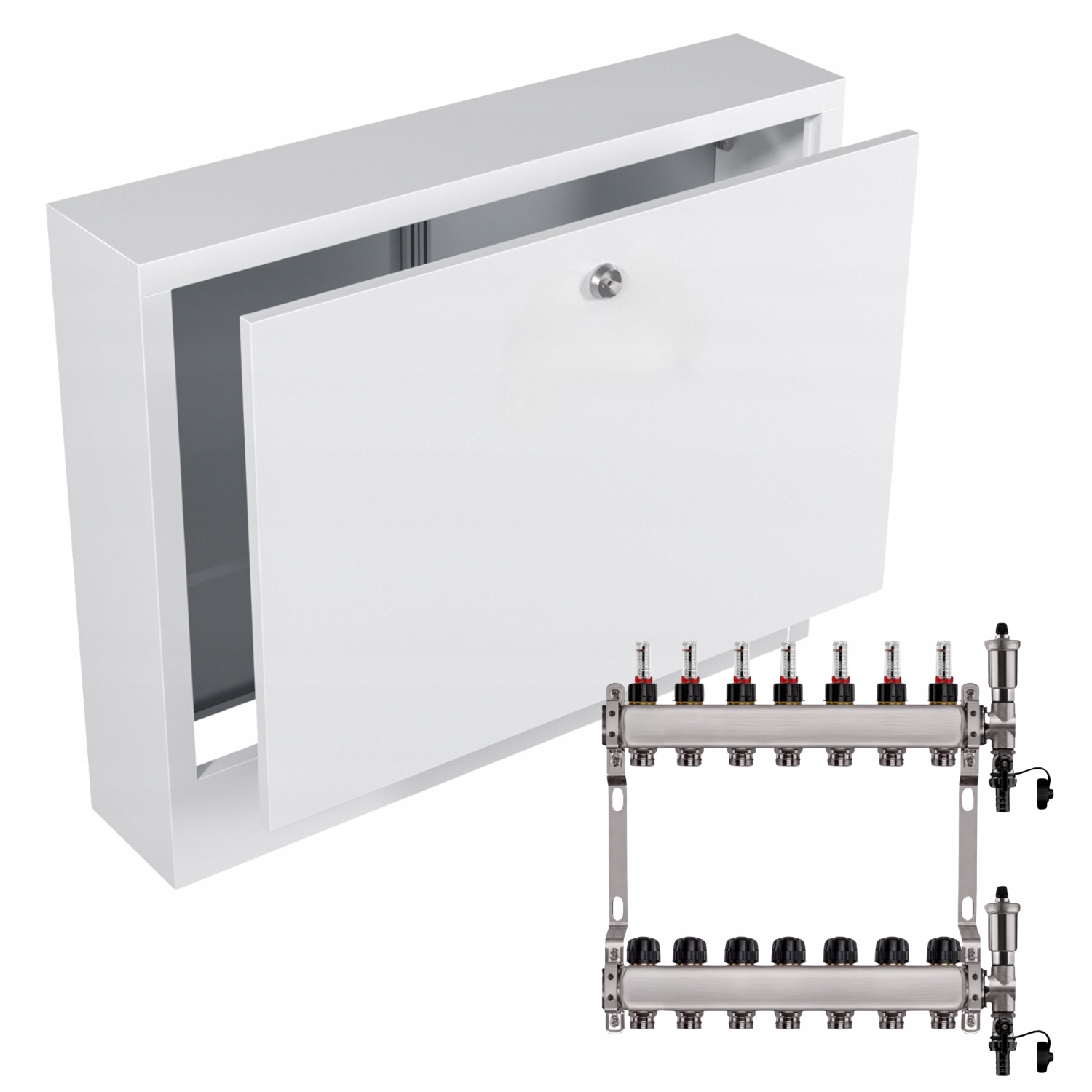 Nerezový Rozdělovač Podlahové Krytiny 7+ Nástěnná Skříňka Bílá