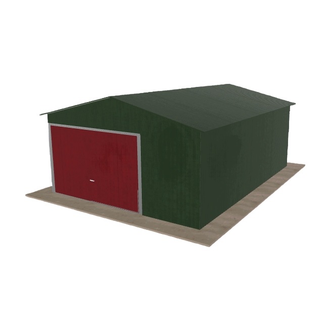 Plechová garáž 4.5 x 6 m jednopolohová, dvouspádová, zelená