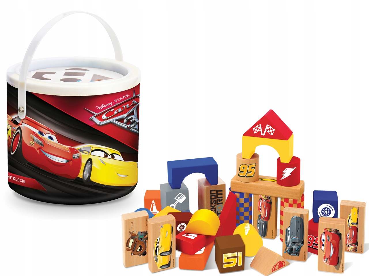

Playme Drewniane Klocki Cars auta 50 el Sorter