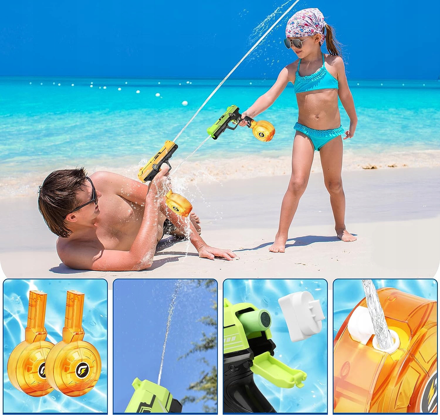 PISTOLET NA WODĘ ELEKTRYCZNY DLA DZIECI AUTOMATYCZNY 2 MAGAZYNKI NA BATERIE Rodzaj pistolet na wodę